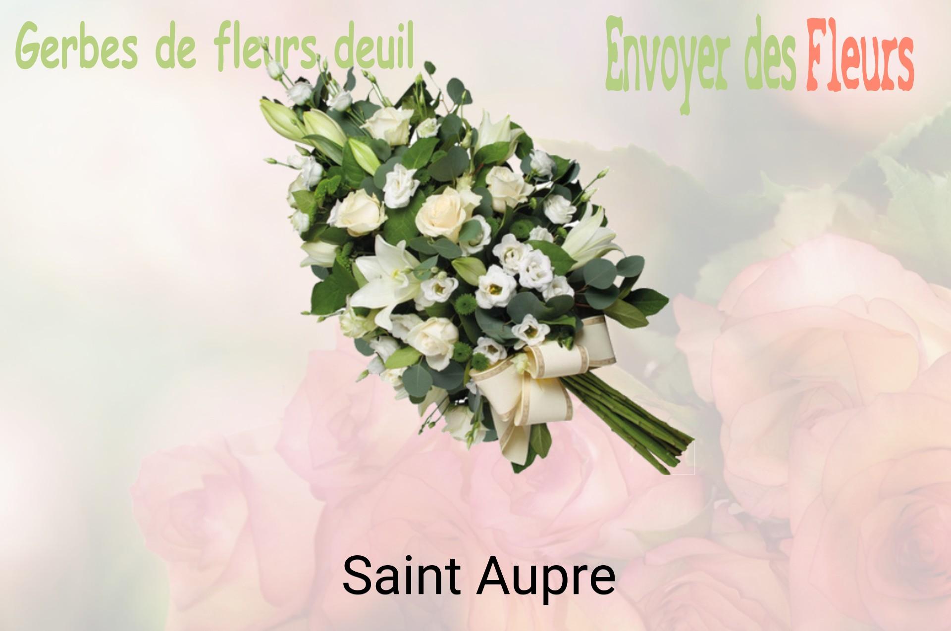Gerbe de fleurs de deuil livrée à Saint-Aupre